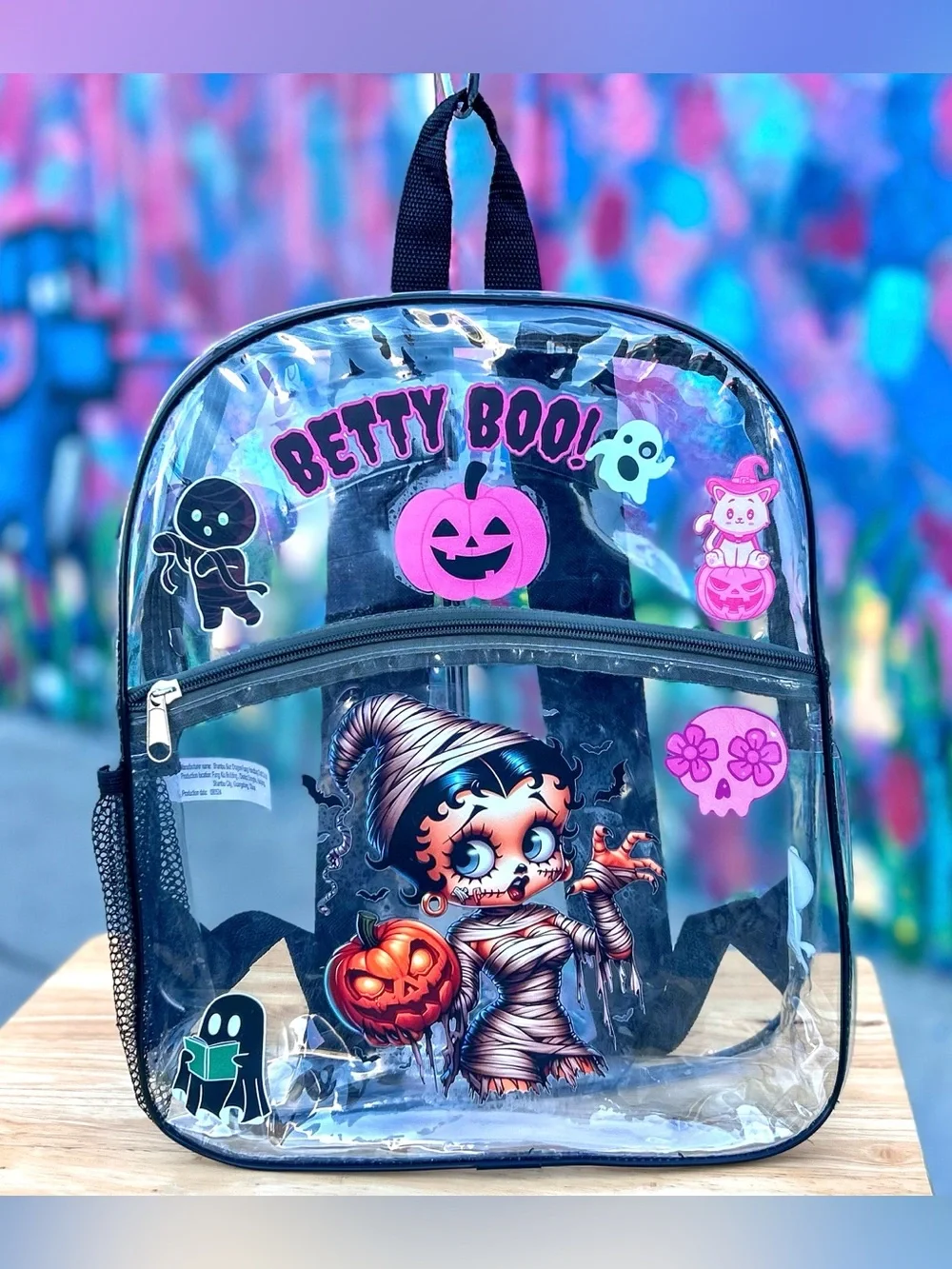 BETTY BOO! Clear Backpack 15”